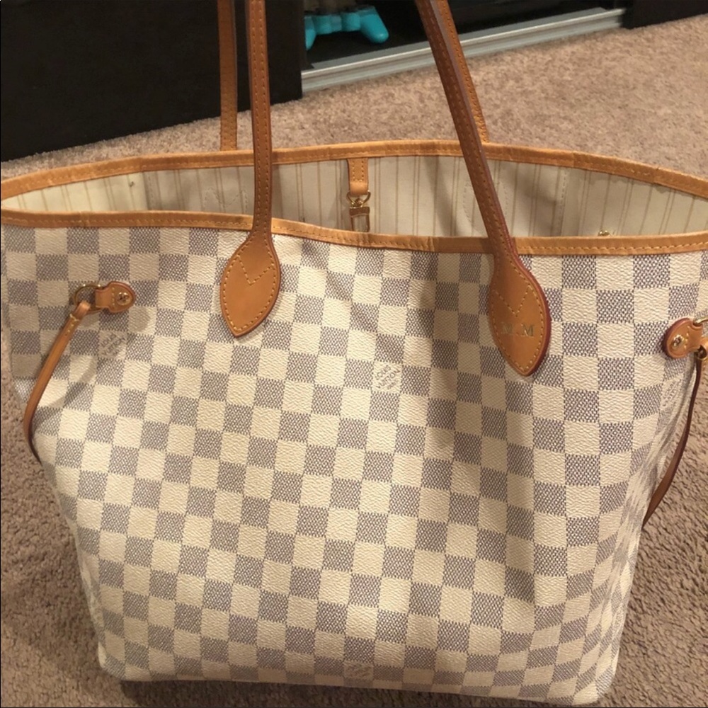 LouisVuitton Neverfull MM Damien Azur 1 Yr Handbag